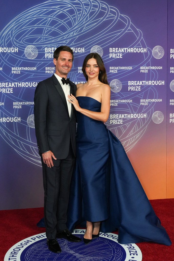 Evan Spiegel and Miranda Kerr attend the Breakthrough Prize Ceremony