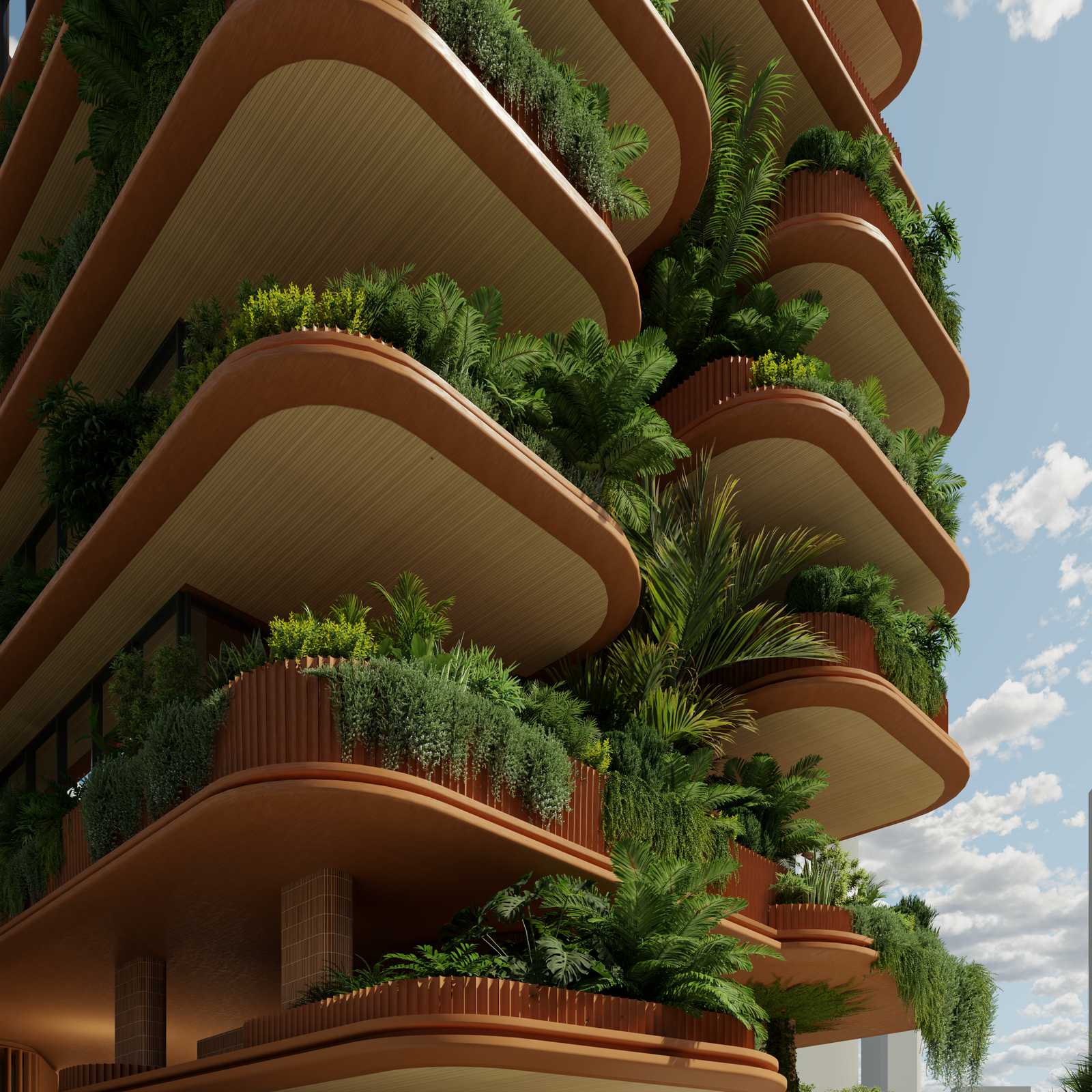 39 Lambert Street Kangaroo Point facade detail with cascading greenery