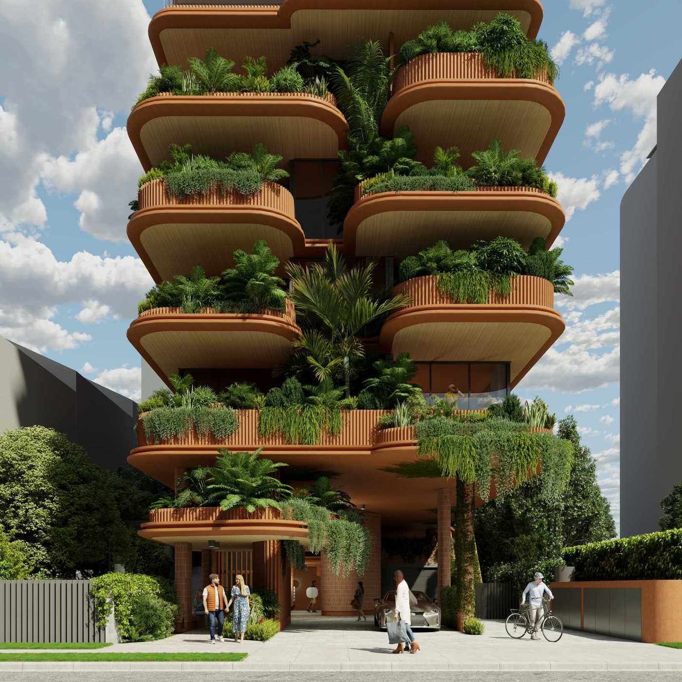 39 Lambert Street Kangaroo Point street entry render by Jackson Teece