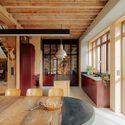 © Mesnil Studio LARUNS / Mesnil Architectures - Interior Photography, Wood, Lighting, Beam, Shelving, Chair