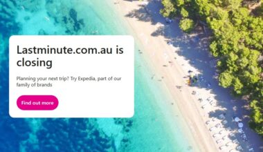 A close up of the lastminute.com.au website closure notice