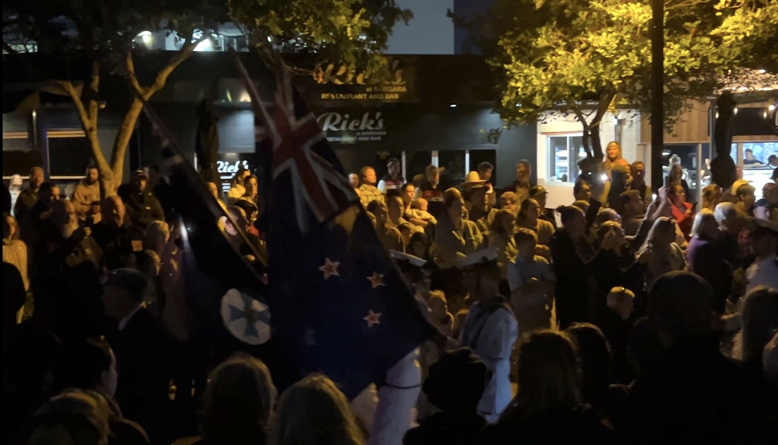 a large crowd at a dawn service in bundaberg