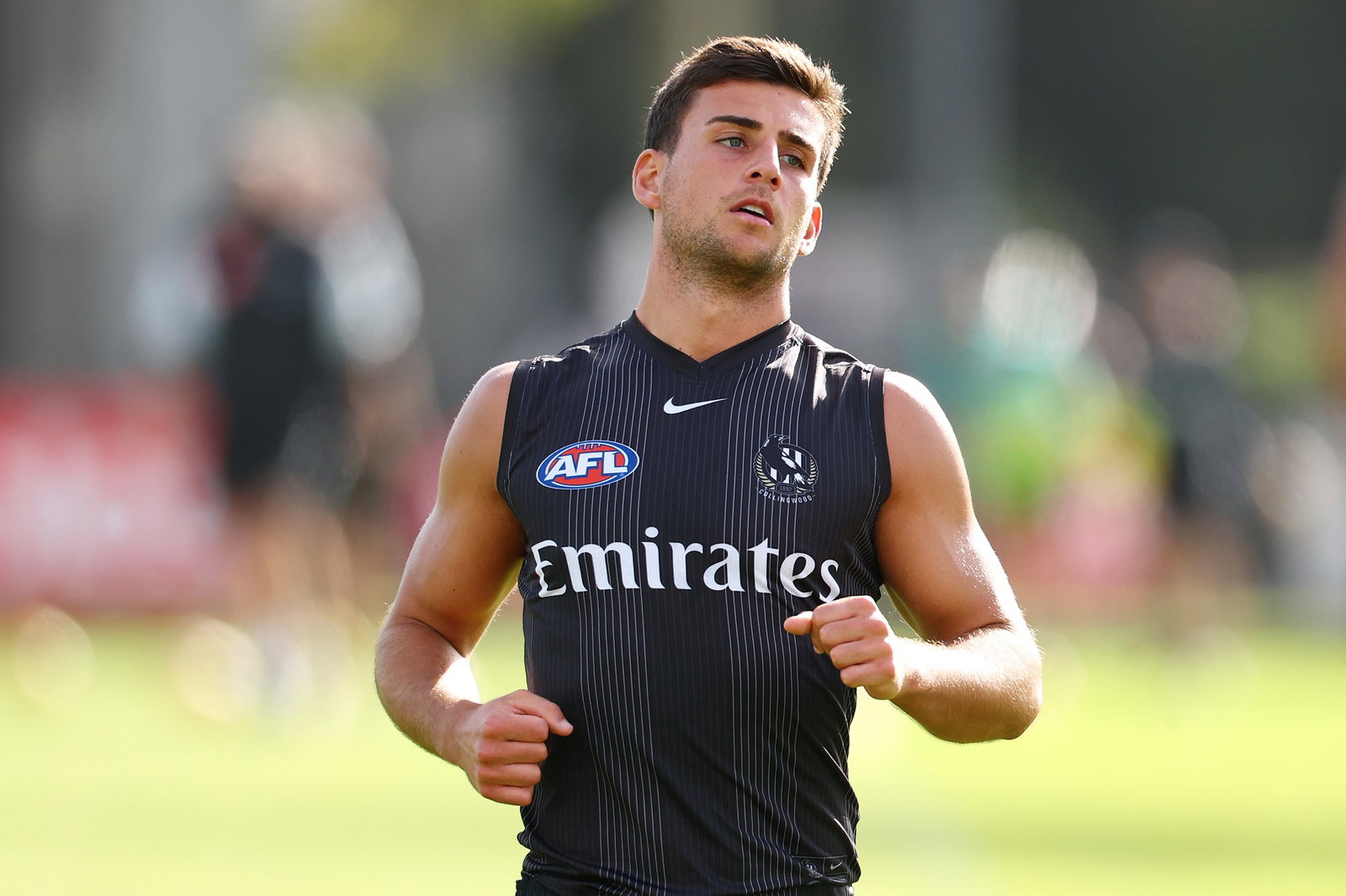 Nick Daicos at a Magpies' training session.