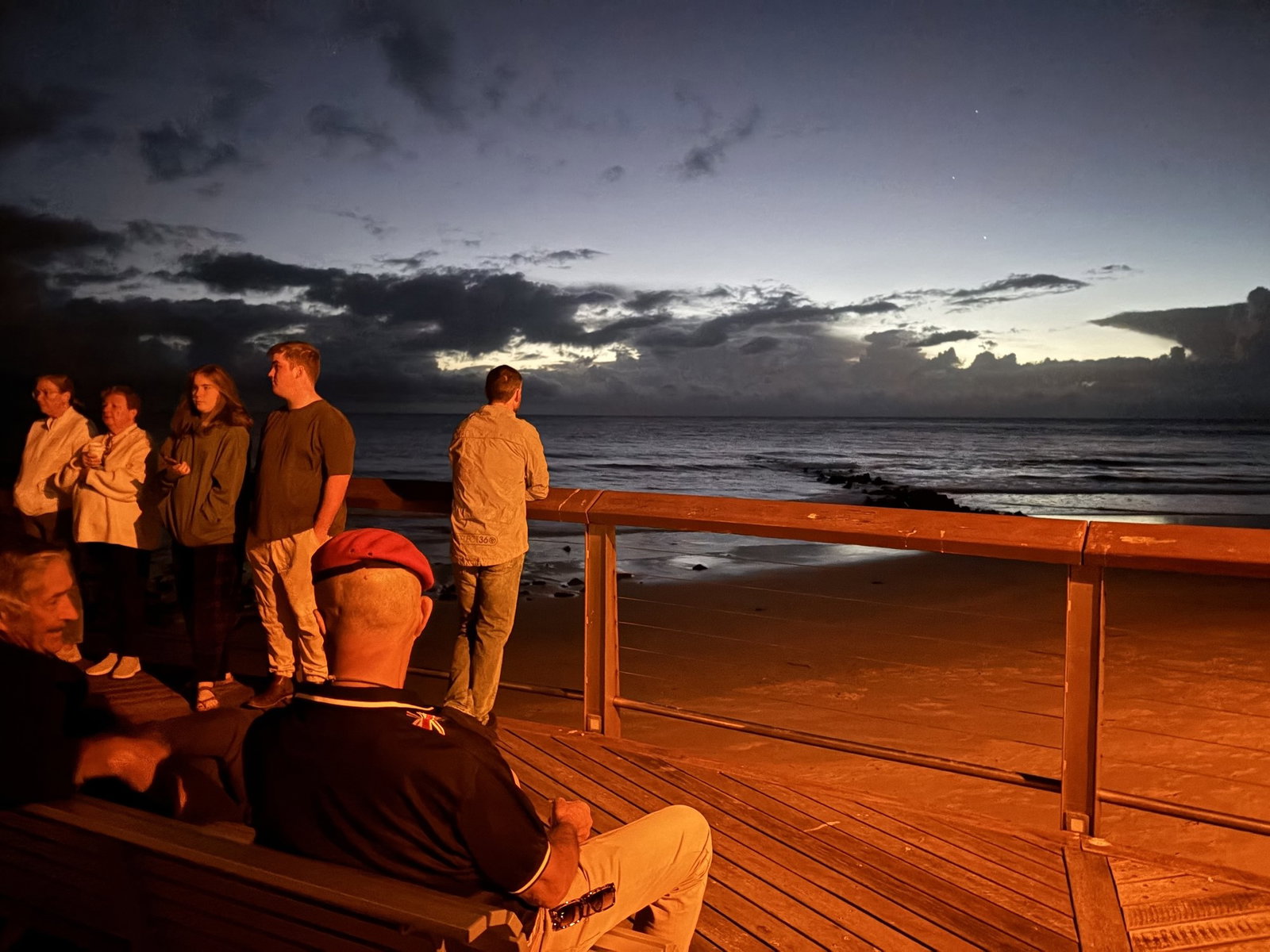 people look out over the ocean in bundaberg
