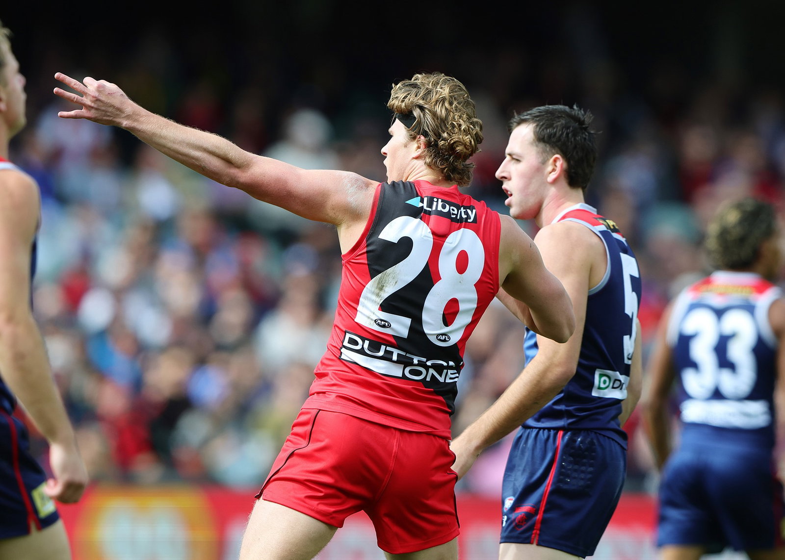 Xavier Duursma celebrates a goal.