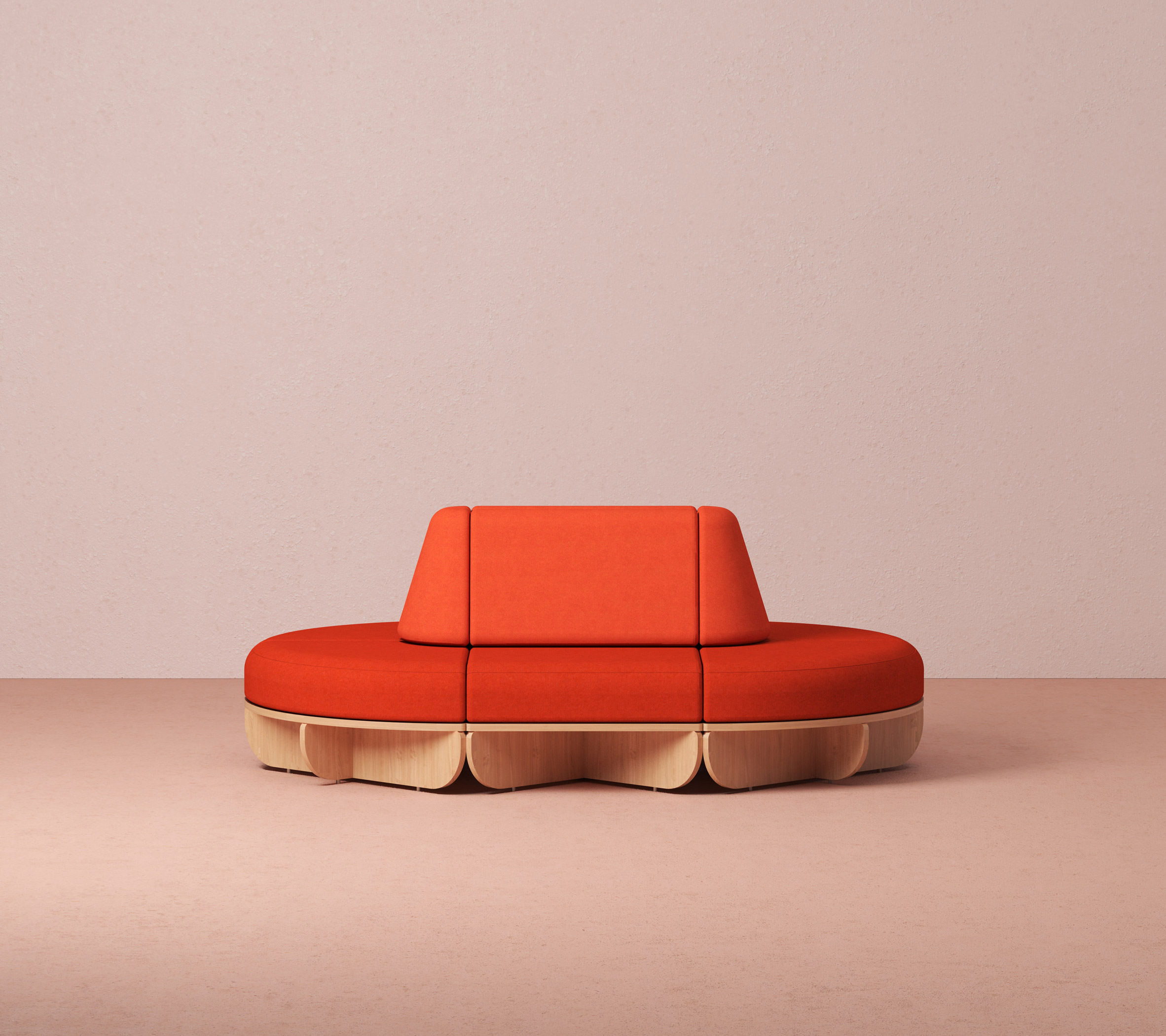 Orange seating by Mecanoo