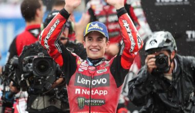 Marc Marquez wins chaotic sprint despite crashing