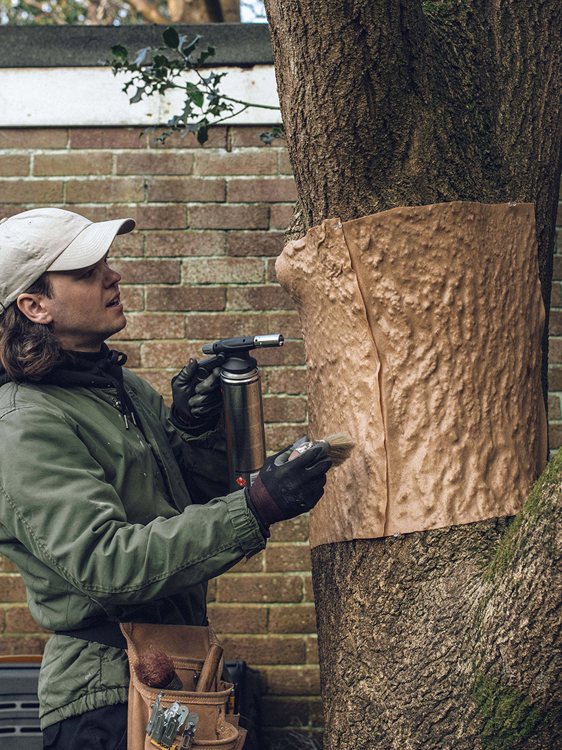 biodegradable thermoplastic casts tree bark and branches into light sculptures - 11