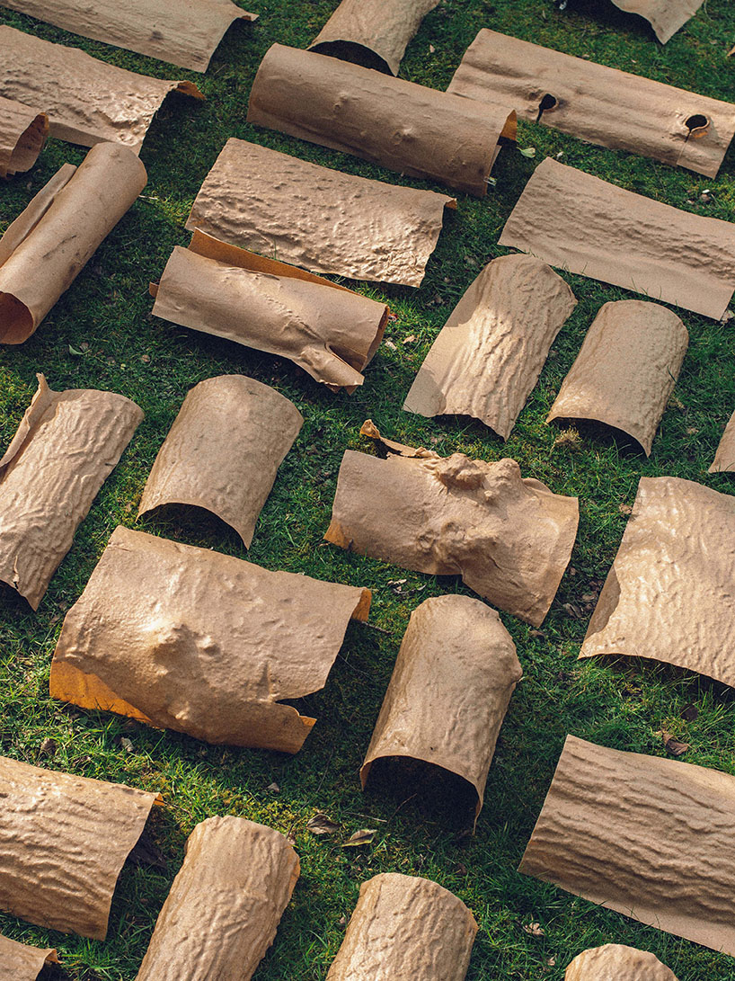 biodegradable thermoplastic casts tree bark and branches into light sculptures - 12