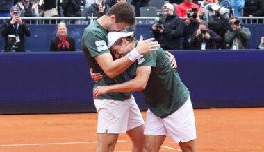 Mark Wallner and Jakob Schnaitter celebrate winning the title in Munich on Sunday.