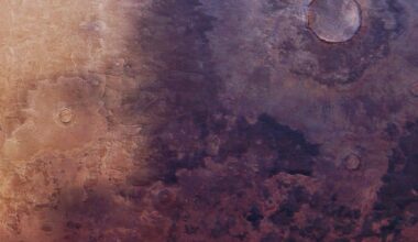 Dark volcanic minerals are steadily claiming more ground within the Utopia Planitia basin on Mars, April 15, 2026. (Courtesy of ESA/DLR/FU Berlin)