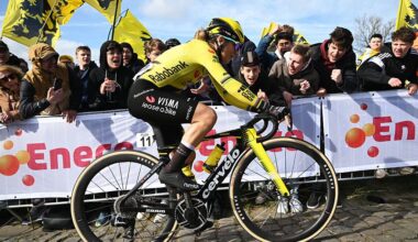 2026 Tour of Flanders: Pauline Ferrand-Pr&eacute;vot during the race