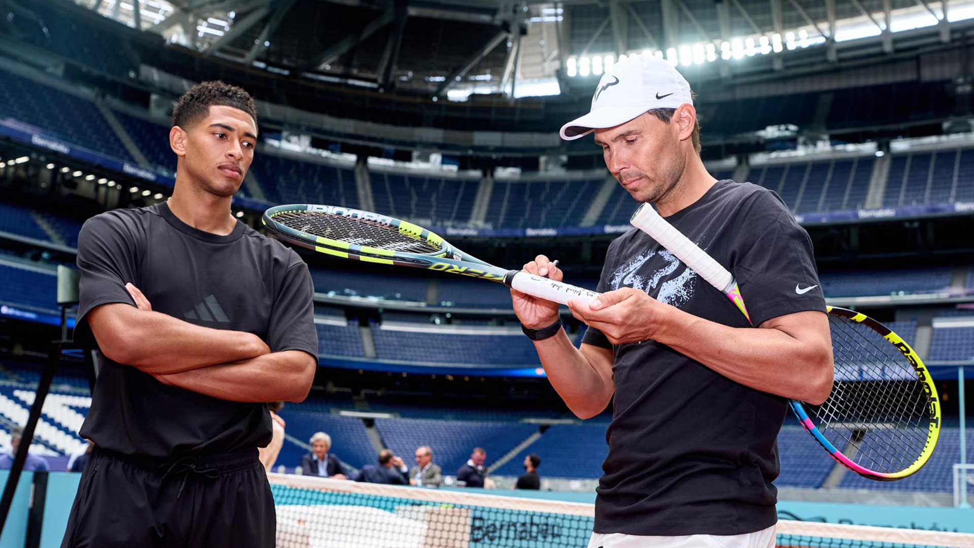 Jude Bellingham with Rafael Nadal on Thursday in Madrid.