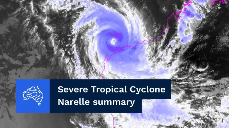 Severe Tropical Cyclone Narelle's journey across northern Australia