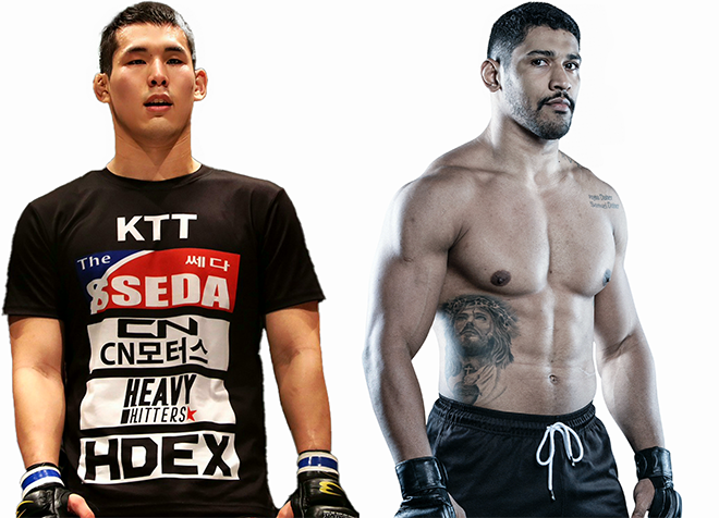 Lee Isaac, the 4th heavyweight fighter in the Korean UFC, and Dana White, the 9th week of UFC President Audition Contender Series Season 9 middleweight passerby Luis Felipe Zias. 사진=PROGRESS実行委員会/TKO