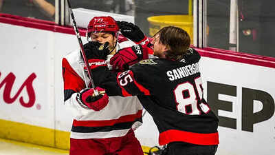 Latest NHL injury update Senators defenseman Jake Sanderson exits Game 3 after controversial hit by Taylor Hall