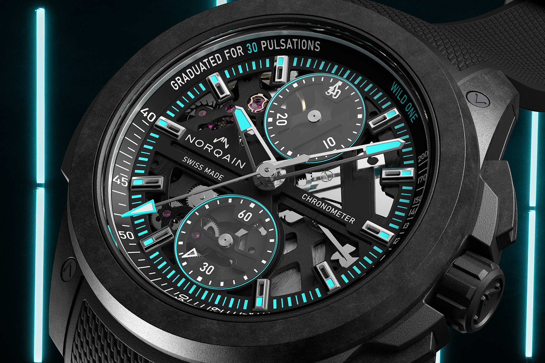 norqain wild one skeleton chrono 2