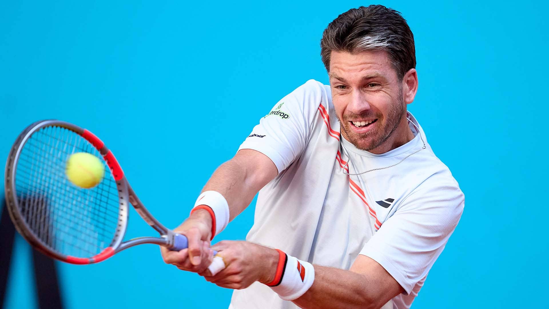 Cameron Norrie in action on Sunday at the Mutua Madrid Open.