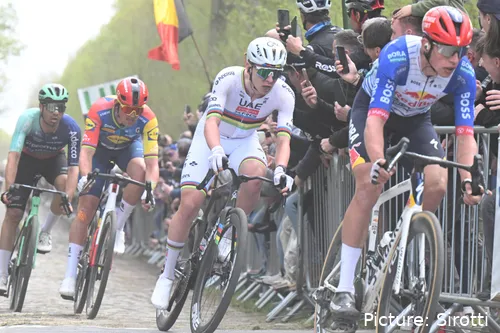 Tadej Pogacar at the 2026 Paris-Roubaix