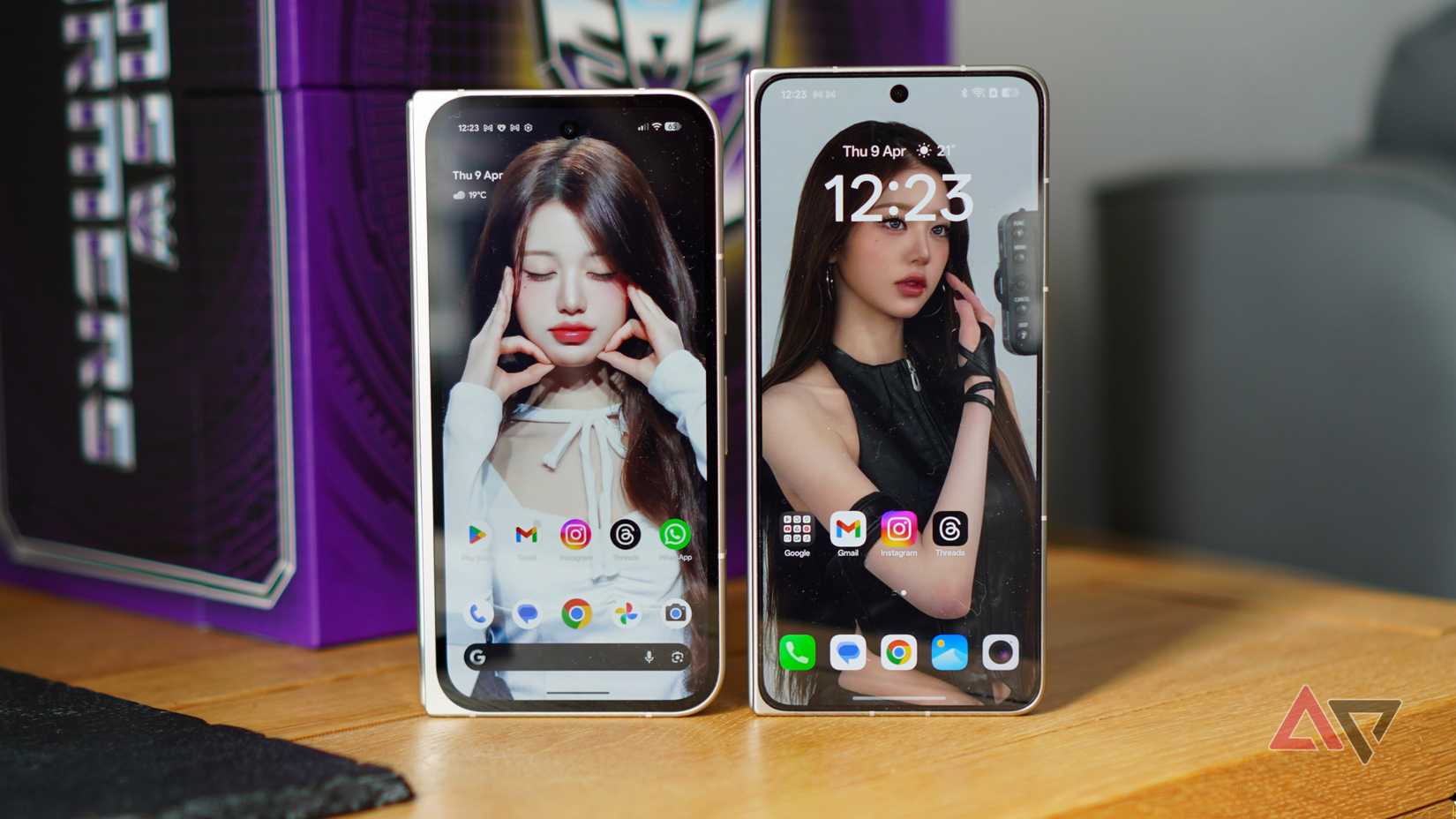 The closed Google Pixel 9 Pro Fold and Oppo Find N6