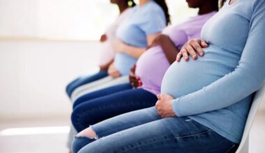 Pregant people in a row