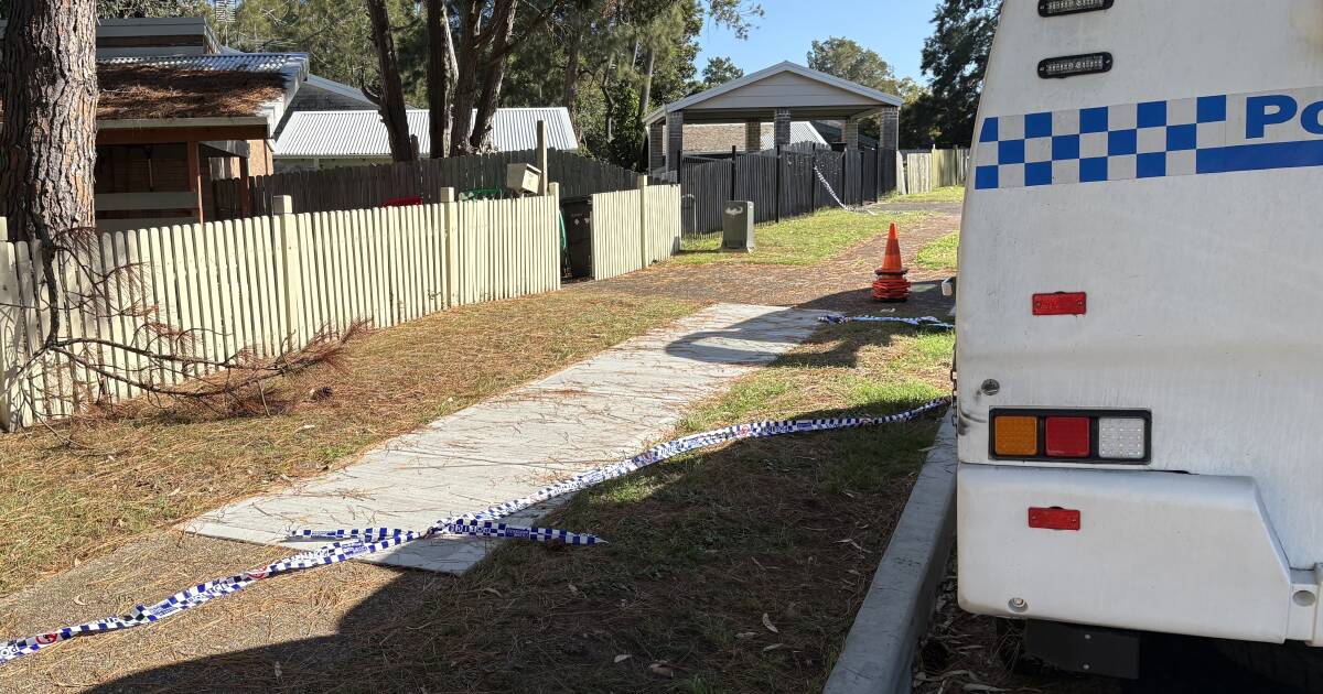 The scene in Merrigum Street at Windale where was a woman died on Saturday night in an alleged domestic violence-related attack.