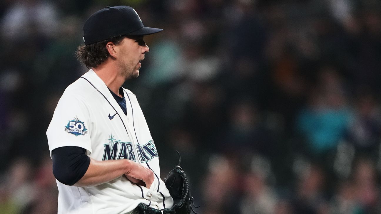 107.8 mph liner lodges in jersey of Mariners' Logan Gilbert