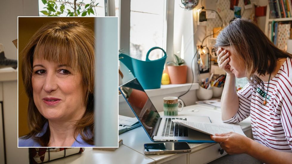 Rachel Reeves and woman on laptop