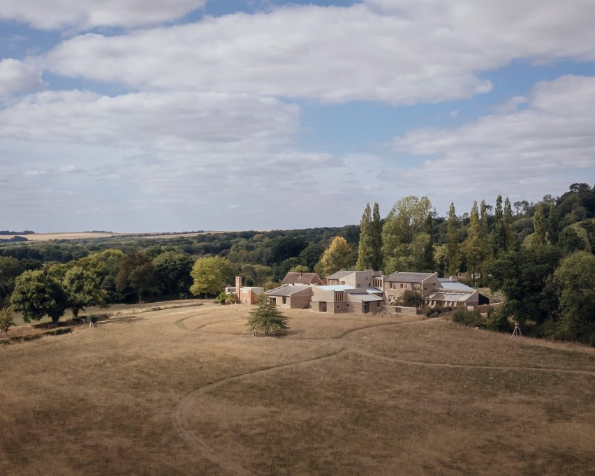 Aerial view of Rammed Earth House by Tuckey Design