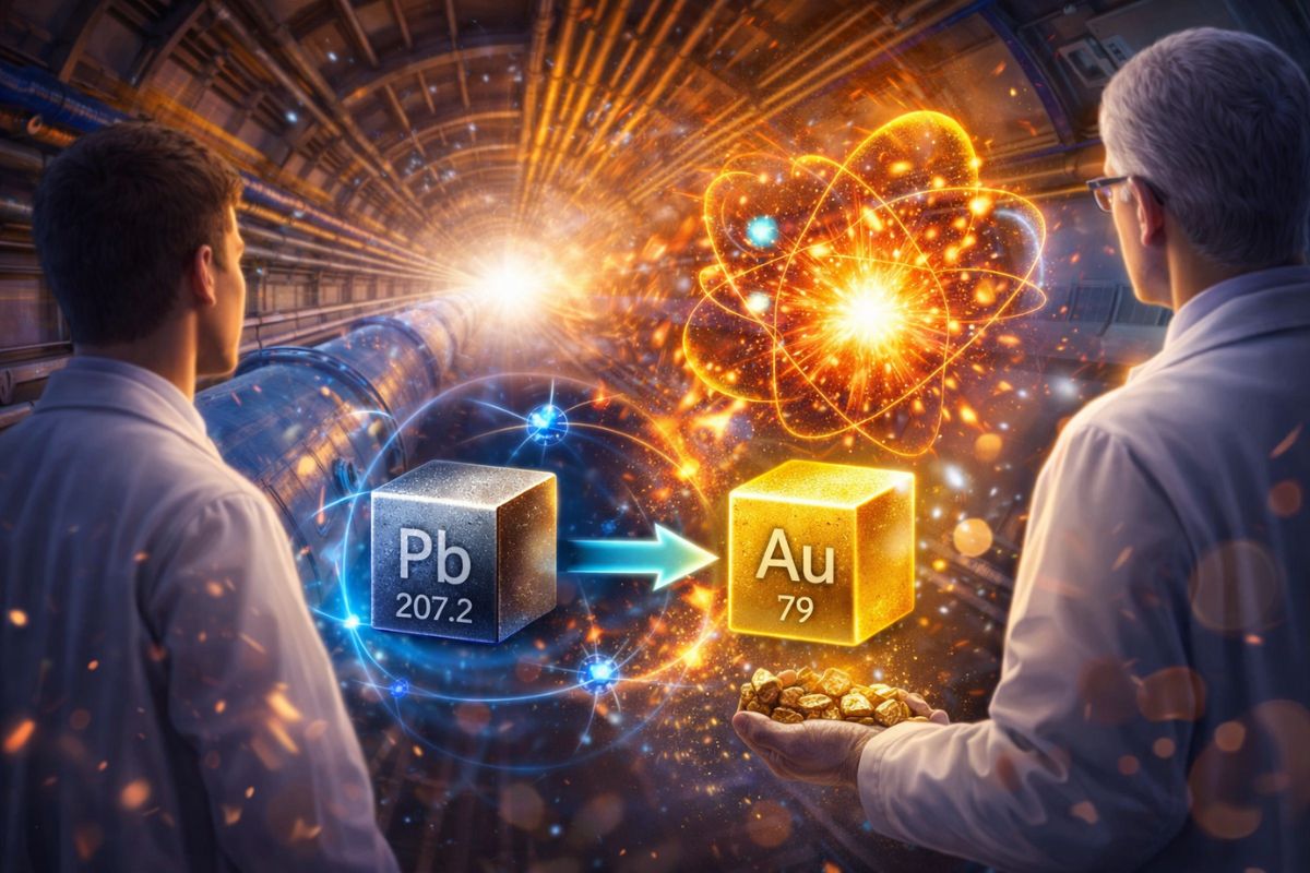 Scientists at the world's largest particle accelerator accidentally managed to turn lead into gold during a simulation of the Big Bang, but the amount produced is so small that it fits in trillionths of a gram.