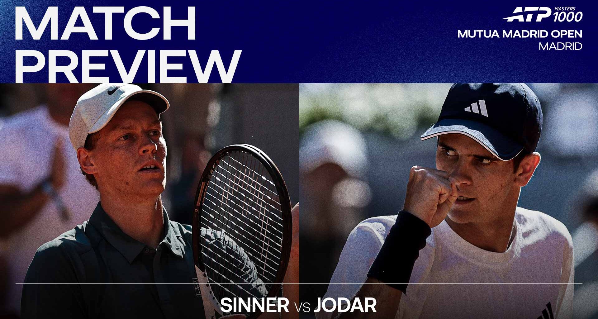 Jannik Sinner and Rafael Jodar will meet for the first time on Wednesday in Madrid.