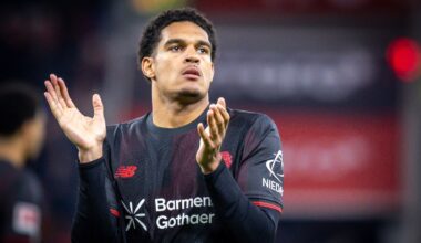 LEVERKUSEN, GERMANY - JANUARY 10: Jarell Quansah (Bayer 04 Leverkusen, 4) during the German Bundesliga [Bundesliga] match on gameday 16 between Bayer 04 Leverkusen vs. Stuttgart at BayArena on January 10, 2026 in Leverkusen, Germany. DFL REGULATIONS PRO Photo by: Axel Kohring/picture-alliance/dpa/AP Images