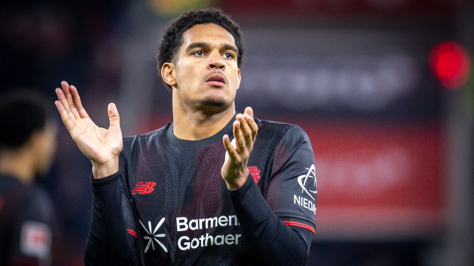 LEVERKUSEN, GERMANY - JANUARY 10: Jarell Quansah (Bayer 04 Leverkusen, 4) during the German Bundesliga [Bundesliga] match on gameday 16 between Bayer 04 Leverkusen vs. Stuttgart at BayArena on January 10, 2026 in Leverkusen, Germany. DFL REGULATIONS PRO Photo by: Axel Kohring/picture-alliance/dpa/AP Images