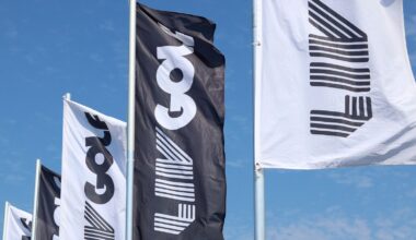COLLEGE GROVE, TN - JUNE 22: A general view of LIV Golf flags during the second round of LIV Golf Nashville on June 22, 2024 at the Grove Golf Course in College Grove, Tennessee. (Photo by Michael Wade/Icon Sportswire) (Icon Sportswire via AP Images)
