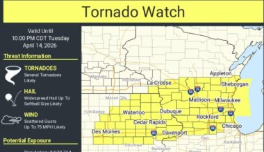 Severe Weather Possible Once Again – Tornado Watch Now In Effect