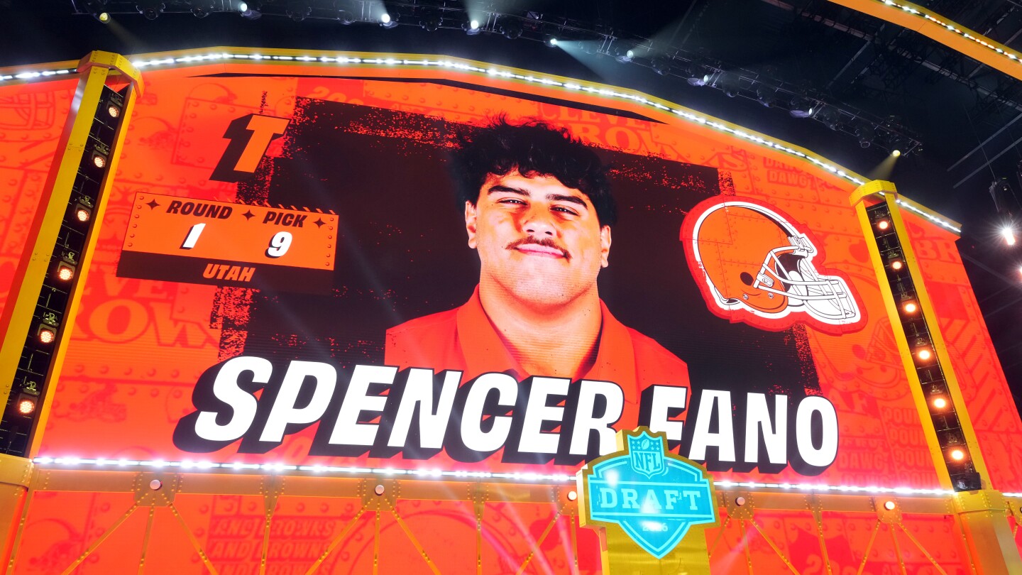 Browns first-rounder Spencer Fano happy he won't have to play against Myles Garrett