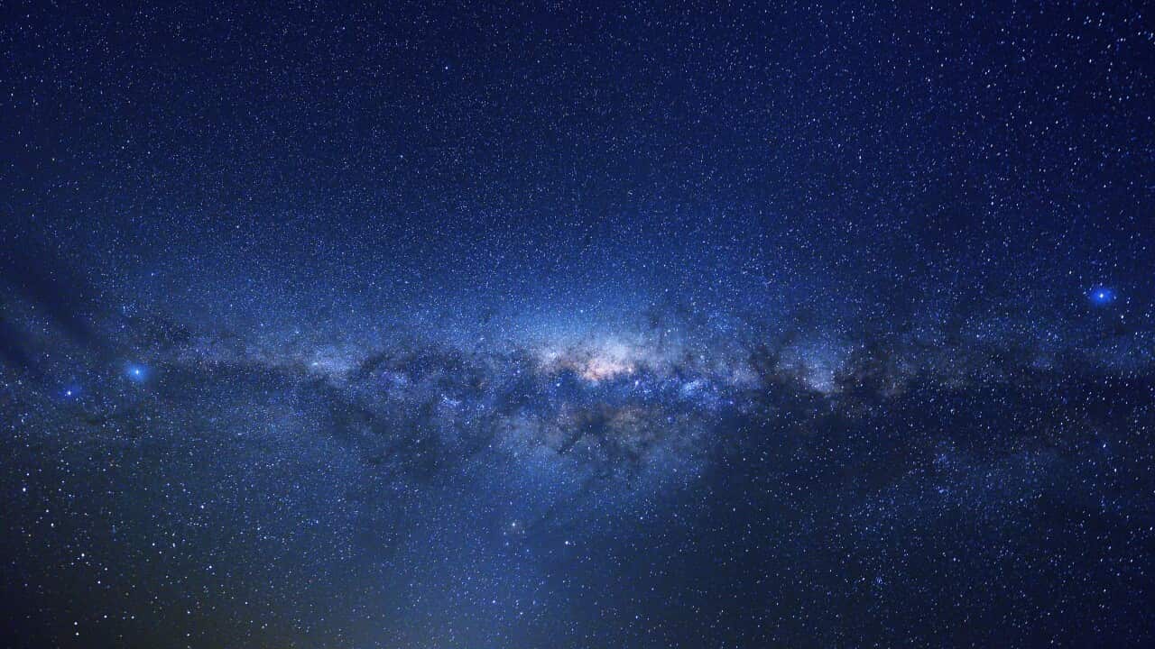 The Milky Way galaxy in space.