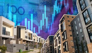 A composite image of different properties and Australian currency