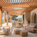 © Anna Positano, Gaia Cambiaggi | Studio Campo Villa in Recco / Gosplan + Giordano Hadamik Architects + caarpa + studio.skey - Interior Photography, Living Room, Wood, Chair, Patio