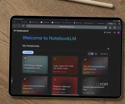 Welcome to NotebookLM page on an iPad screen