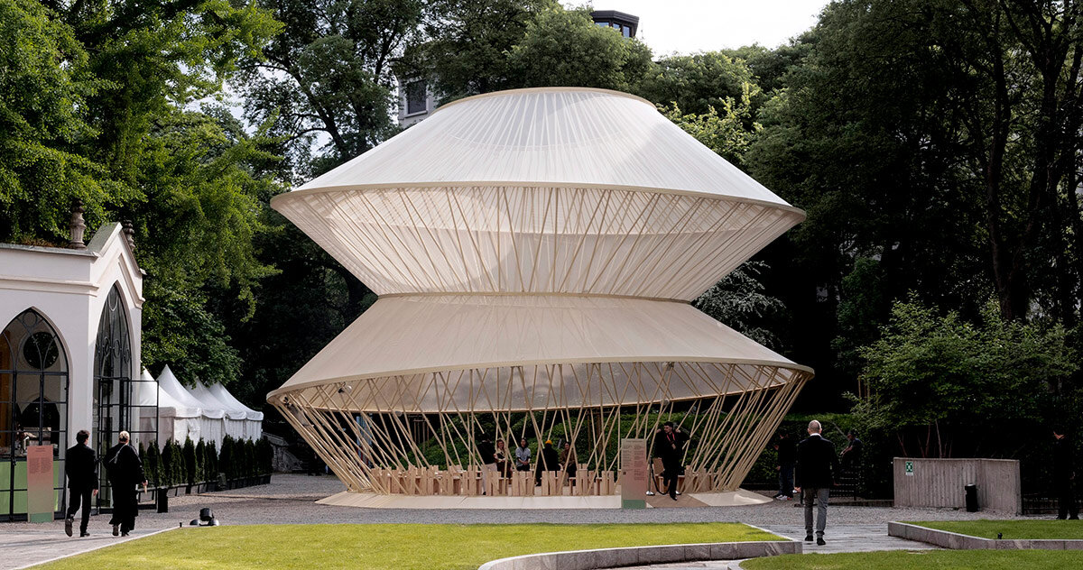 uzbekistan's milan pavilion explores yurt structures and material traditions