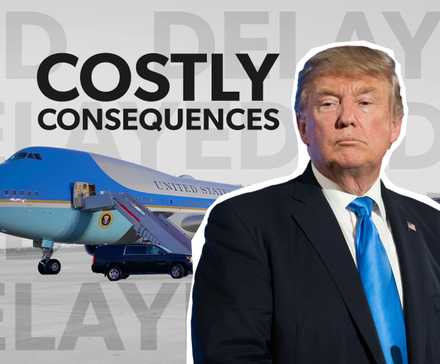 Donald Trump and his Air Fprce One aircraft