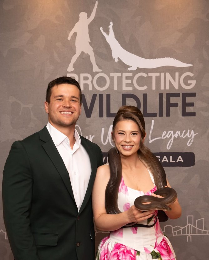 Bindi and her husband Chandler in Brisbane. 