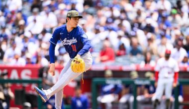 May 17, 2026; Anaheim, California, USA; Los Angeles Dodgers pitcher Roki Sasaki (11) delivers during the first inning against the Los Angeles Angels at Angel Stadium. Mandatory Credit: William Liang-Imagn Images