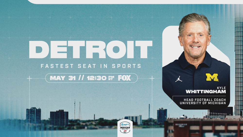 Michigan Football Coach Kyle Wittingham in Fastest Seat at Detroit