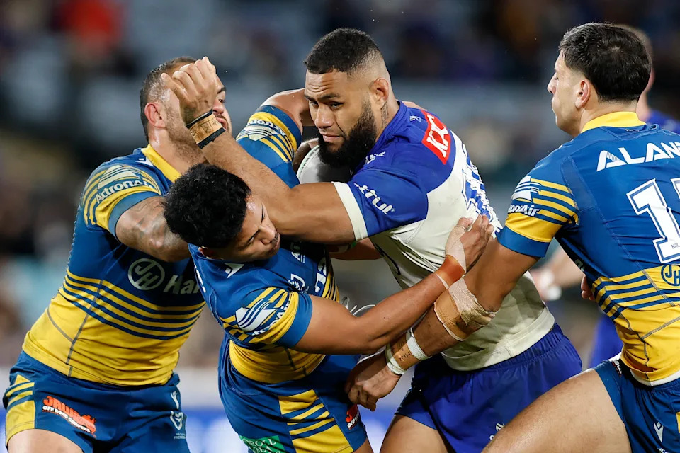 Seen here, Daniel Suluka-Fifita playing for the Bulldogs in the NRL.