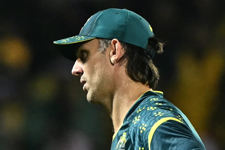 Australia's captain Mitchell Marsh looks on after a loss.