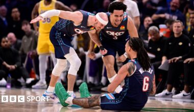 Orlando Magic players celebrate