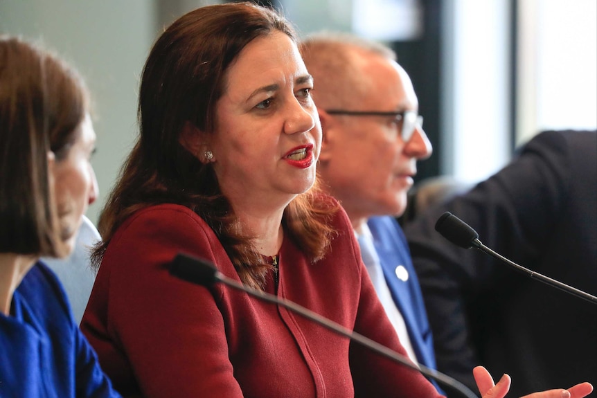 Queensland Premier Annastacia Palaszczuk speaking at COAG meeting