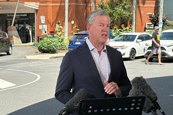 Health Minister Tim Nicholls at the Prince Charles Hospital.